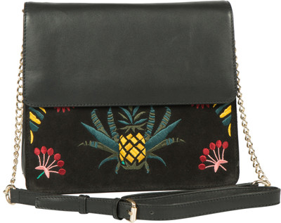 

LOMOND Women Casual Black Genuine Leather Sling Bag