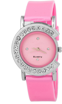 View Keepkart Pink Stylish Studed Diamond Dial Attractive Woman Analouge Watch Watch  - For Girls Wrist Watches Price Online(Keepkart)