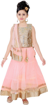

Haazra Girls Lehenga Choli Ethnic Wear Self Design Lehenga, Choli and Dupatta Set(Multicolor, Pack of 1