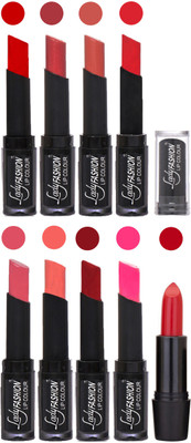 

Lady Fashion 9 Colors Creamy Matte Rythm Lipsticks Set for Daily Use 007(Tametto Red, Hot Pink Nude, Orange Mauve, Peach Red, Dark Pink)