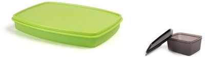 

Tupperware xtrmslim 2 Containers Lunch Box(500 ml), Black;green