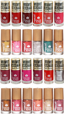

Aroma Care Velvet Matte and Glitter Nail Paint Combo Set 02 Multicolor(Pack of 12)