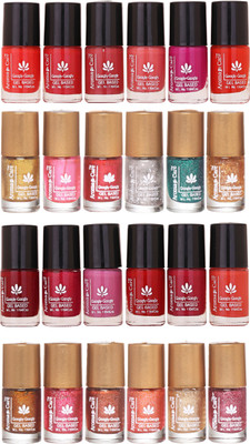 

Aroma Care Insta Dri Shiny and Glitter Effect Nail Polish Lacquer Set 06 Multicolor(Pack of 24)