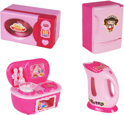 Toy House Cooker, Kettle And Refrigerator