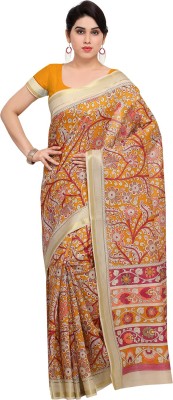 Divastri Printed, Self Design, Geometric Print, Floral Print Bollywood Art Silk Saree(Pink, Mustard)