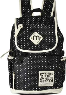 

Shopigator Casual Bag Cum Collage Bag Or Office Bag 17 L Backpack(Black), Black polka