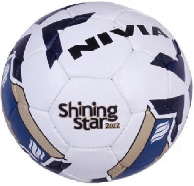 

Nivia Shining Star-2022 Football - Size: (Pack of 1, Multicolor, White & blue