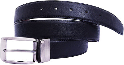 

LAER Men & Women Casual Black Genuine Leather Reversible Belt