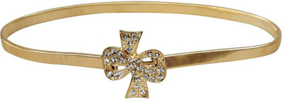 

Crux & Hunter Women Gold Artificial Leather Belt, Golden