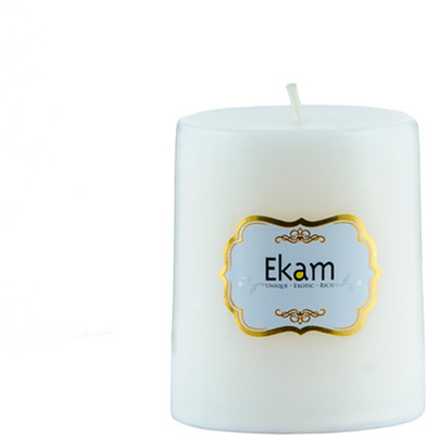 

Ekam Pillar candle Vanilla Candle(White, Pack of 1)