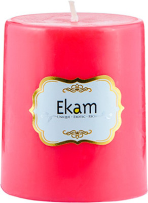

Ekam Rose pillar candle Candle(Red, Pack of 1)