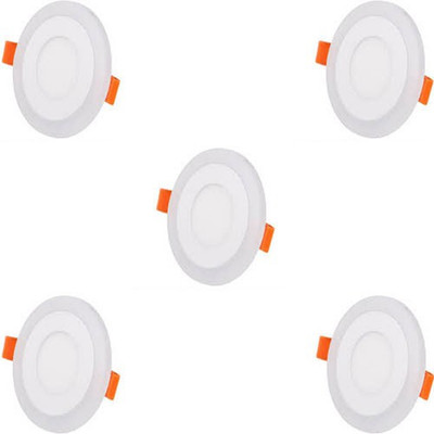 

Glazo 3+3 Led Round Panel Light Ceiling POP Down Indoor Light LED 3D Effect Lighting (Double Color) pack of 5 with 1 YEAR WARRANTY Recessed Ceiling Lamp
