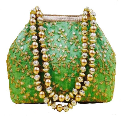 

CRAFTBAZAAR Party Green Clutch