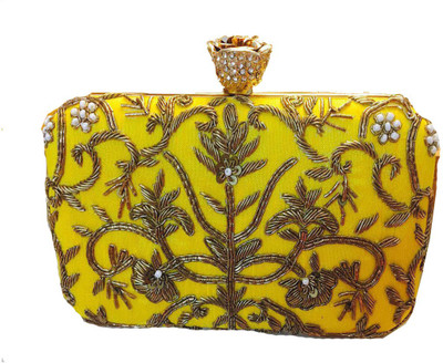 

CRAFTBAZAAR Party Yellow Clutch
