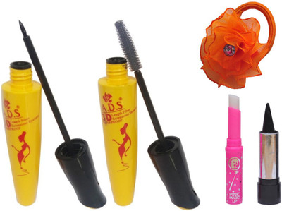 

ADS Eyeliner, Mascara, kajal, Pink Lip and Band(Set of 5)