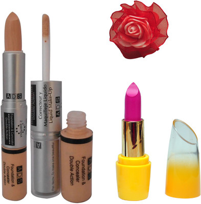 

ADS Foundation and Concealer (2 in 1), Lipstick and Red Band(Set of 3)