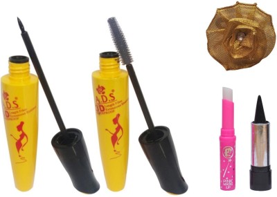 ads Eyeliner, Mascara, kajal, Pink Lip and Golden Band(5 Items in the set)