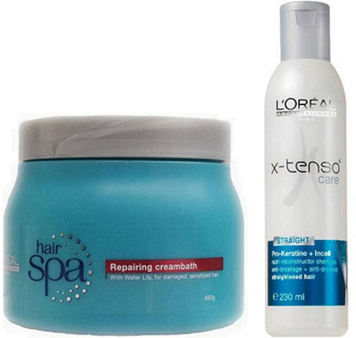 

L'Oreal Paris PROFESSIONNEL REPAIRING HAIR SPA 490G & X-TENSO CARE SHAMPOO 230ML(Set of 1)