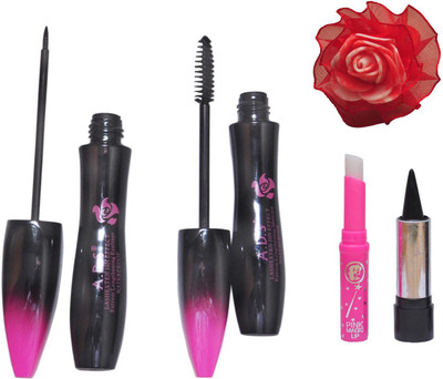 

ADS Eyeliner, Mascara, kajal, Pink Lip and Red Band(Set of 5)