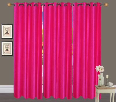 

Handloom Hut 213 cm (7 ft) Polyester Door Curtain (Pack Of 3)(Plain, Dark Pink Bamboo)