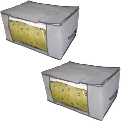 

HOKIPO Dust & Moisture Proof Foldable Closet Cloth Organizer Bag, LARGE, 60 x 45 x 30 cm, Set of 2(Grey)