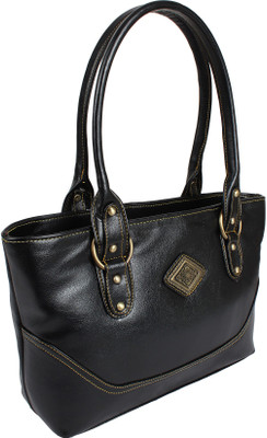 

Pink Flower Hand-held Bag(Black)