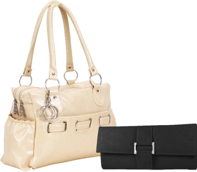 

Lady bar Shoulder Bag(White, Black), Black;white