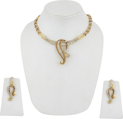 Styylo Jewels Alloy Gold-plated Gold, White Jewellery Set(Pack of 1)