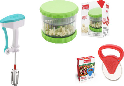 

Nestwell BLENDER WITH GARLIC CRUSHER WITH PIZZA CUTTER BLENDER WITH GARLIC CRUSHER WITH PIZZA CUTTER Multicolor Kitchen Tool Set(Multicolor)