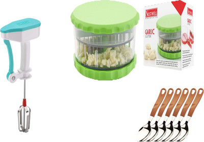 

Nestwell BLENDER WITH GARLIC CRUSHER WITH TEA SPOON Power free Blender WITH Grlic Crusher WITH Tea Spoon Multicolor Kitchen Tool Set(Multicolor)