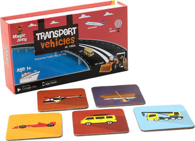 

augment works Magic Cards Transport Vehicles - 3D Augmented Reality Flash Cards for kids of age 1-4 years(Red)