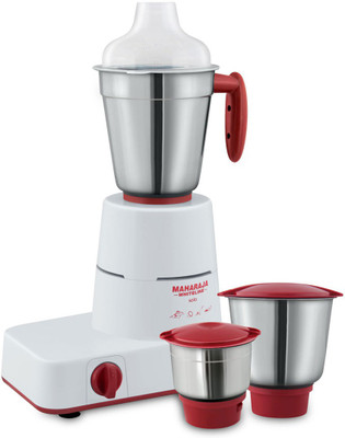 

Maharaja Whiteline Solo MX 122 500 W Mixer Grinder(White, Red, 3 Jars), Red;white