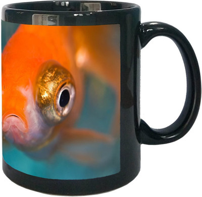 

Arkist telescope goldfish aquarium Black Ceramic Mug(340 ml), Multicolor