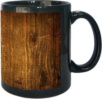 

Arkist wood board Black Ceramic Mug(340 ml), Multicolor