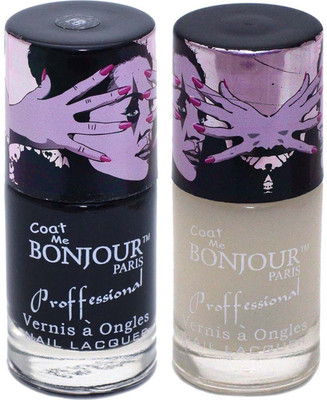 

Coat Me Bonjour Paris Bonjour Paris Super-Matt Nail Polish - Matt Black / Matt Top Coat Multicolor(Pack of 2)