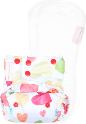 

Superbottoms NEW Superbottoms Newborn Cloth Diaper with 2 Dry Feel soakers (inserts) (Baby hearts