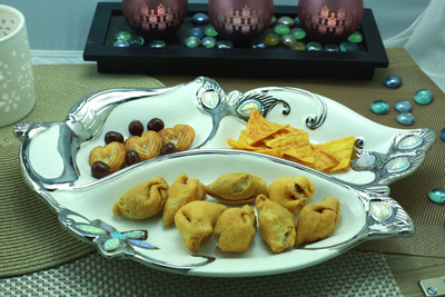

Importwala Silver Peacock Platter Tray