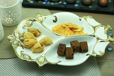

Importwala Luxury Gold Serving Platter Tray