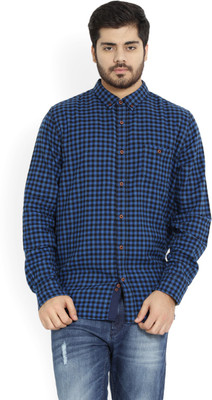 

United Colors of Benetton. Men's Checkered Casual Black, Blue Shirt, 901