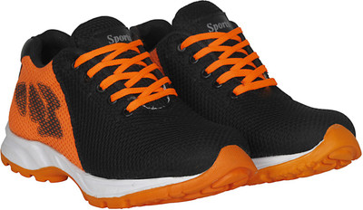 

Knot n Lace Sports Running Shoes For Men(Black, Orange