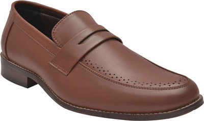 

Bxxy Leatherette Slip-on Moccasins With Handmade T-Unit Sole+TPR Heel Grip And Cushioning Insole Used Slip On For Men(Brown