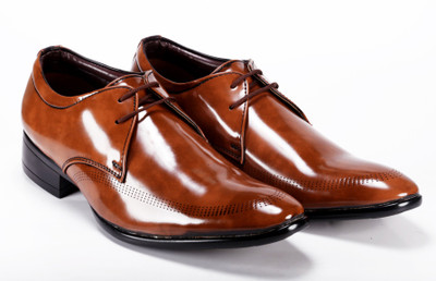 

Zapatoz Tan Artificial Leather Formal Shoes Lace Up For Men(Tan