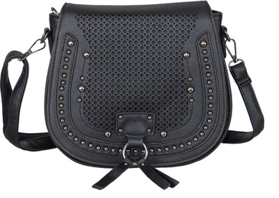 

peaubella Women Casual Black Leatherette Sling Bag