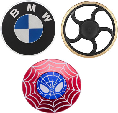 

Krypton PACK OF 3 Shinning Golden Metal Wheel/ SUPER HERO Fidget Hand Spinner mini 2 mint spin Toy.(Multicolor)