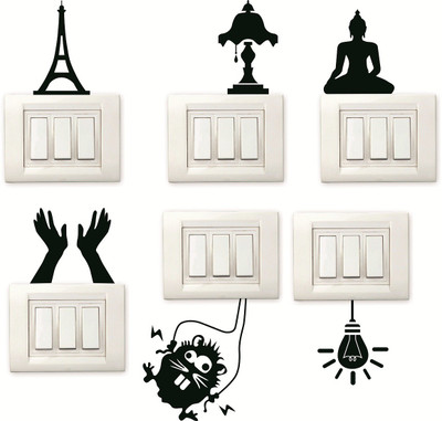 

SYGA  Switch Board Sticker(Pack of 6, Black