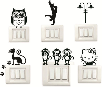 

SYGA  Switch Board Sticker(Pack of 6, Black