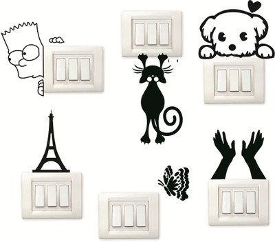 

SYGA  Switch Board Sticker(Pack of 6, Black