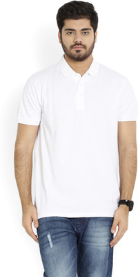 

United Colors of Benetton Solid Men's Polo Neck White T-Shirt, 101