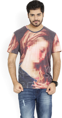 

United Colors of Benetton Printed Men' Round Neck Multicolor T-Shirt, 902