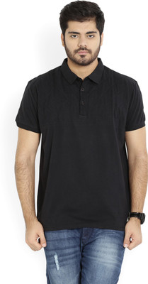

United Colors of Benetton Solid Men's Polo Neck Black T-Shirt, 100